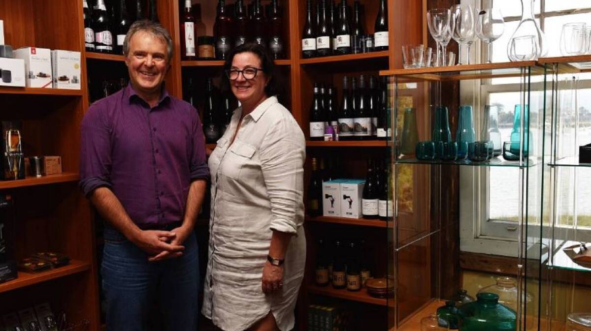 CHEESY GRINS: FermenTasmania executive director Tom Lewis and chairwoman Kim Seagram have a bold vision. Picture: Scott Gelston