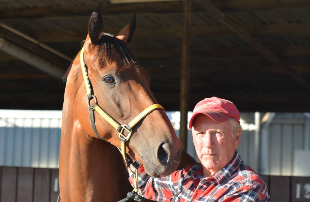 LOCAL HOPE: Fastnet Dragon, pictured with legendary trainer Charlie Goggin, will be trying to thwart a strong interstate challenge in Sunday's Hobart Cup.