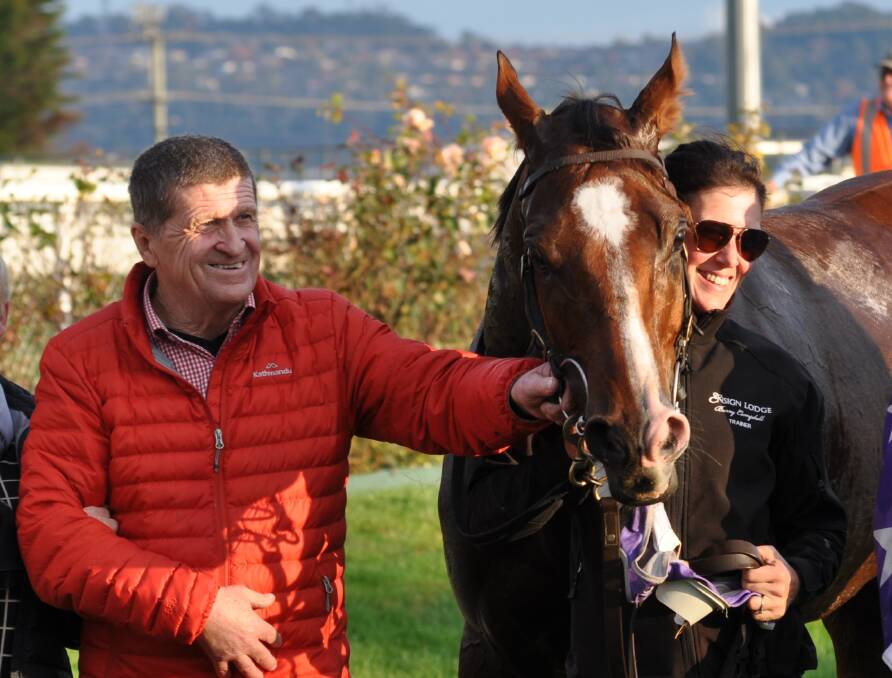 PENALTIES CUT: Trainer Barry Campbell and stable foreman Tania Coward with Eastender. Picture: Greg Mansfield