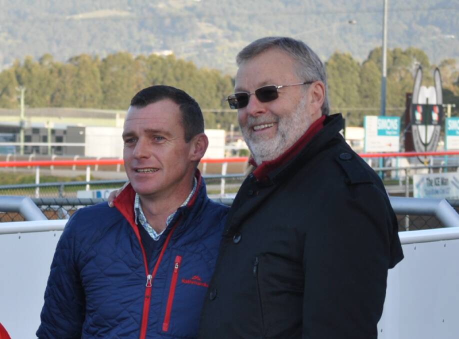 WINNING COMBINATION: The team behind Tasmania's All-Star mile favourite Mystic Journey, trainer Adam Trinder and owner Wayne Roser. Picture: Greg Mansfield