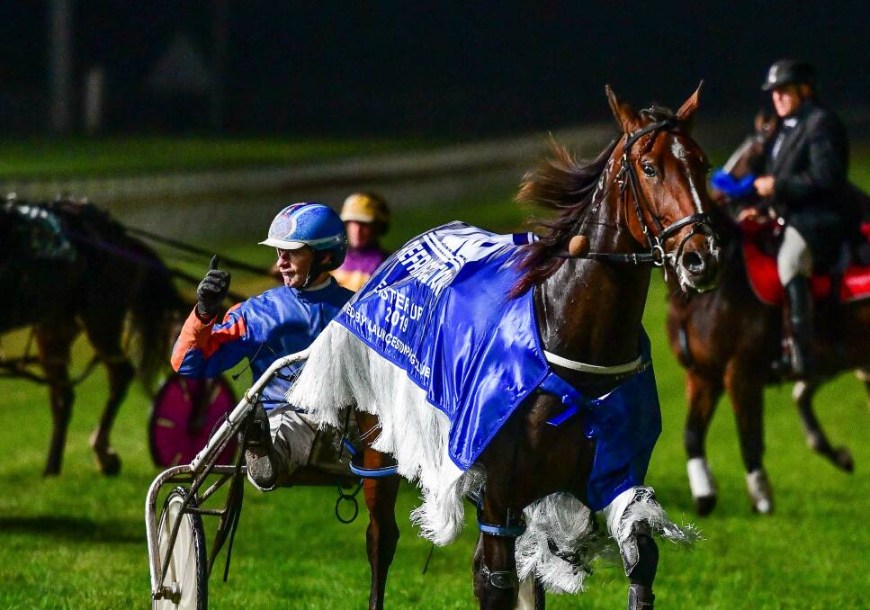 TAKING A STAND: Leading reinsman Gavin Lang threw his support behind standing-start races after winning the Easter Cup on Franco Tristan at Mowbray on Saturday night. Picture: Scott Gelston