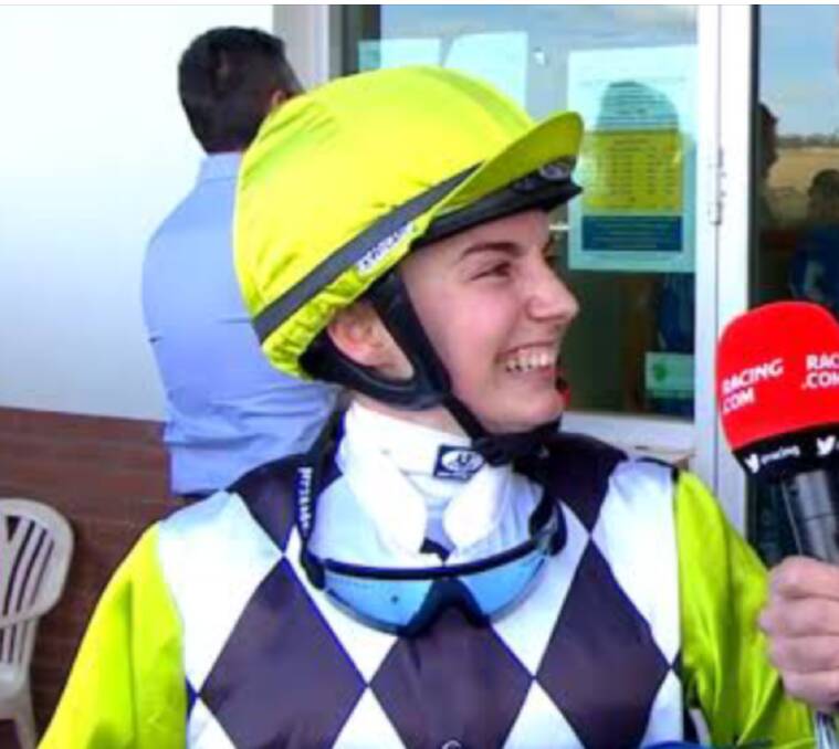 SA apprentice Lizzie Annells won a race at Elwick then had to be taken to hospital after a pre-race fall.