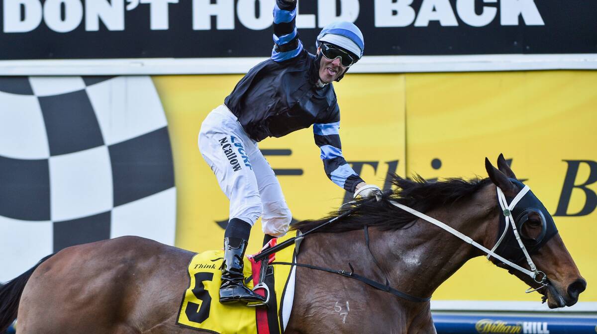 Noel Callow winning on The Cleaner. The Victorian jockey is facing betting charges.
