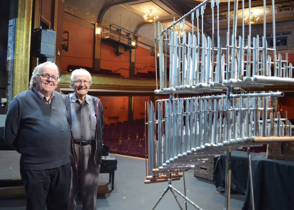 Stewart Corrick and Stan Tilley at the Princess Theatre ready for The Marvellous Corricks show. Picture: Dana Anderson 