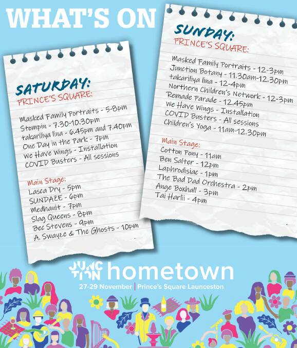 Check out what's on for the second Saturday session and Sunday session at the Hometown festival. Picture: Graphic