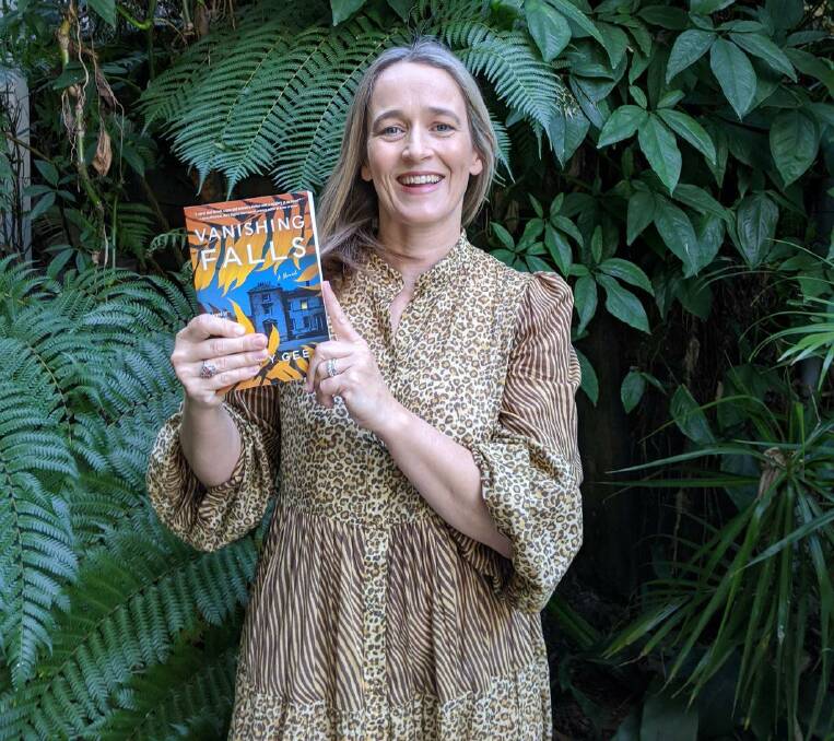 Author Poppy Gee with her new book Vanishing Falls. Pictures: Supplied 