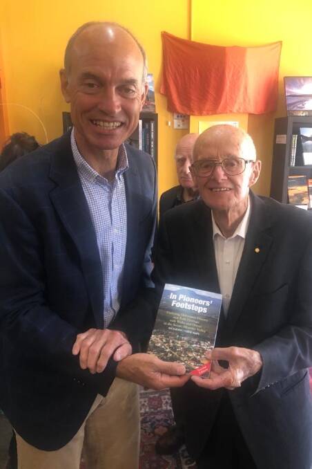 Minister Guy Barnett with Graeme Davis at the book launch. Picture: Supplied