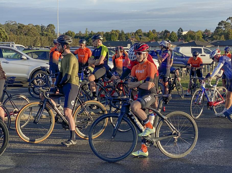 Cyclists gathering at the fundraiser. Picture: Supplied