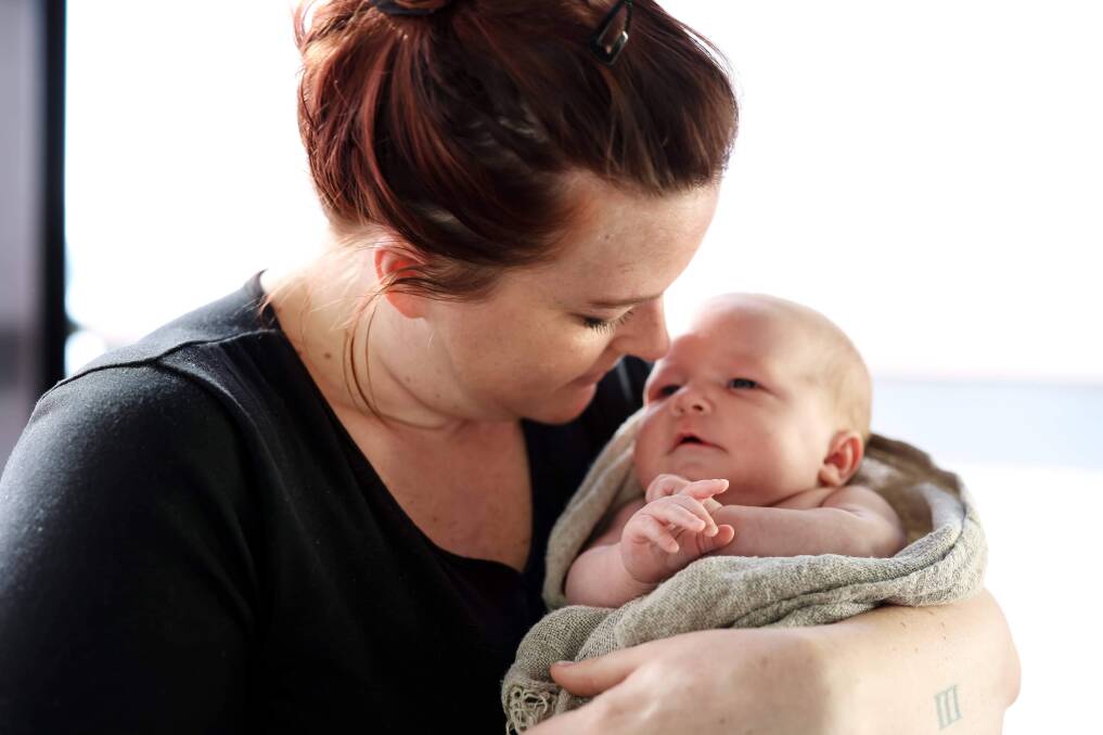 Evandale mother Kristie Davidson, with baby Georgia, wanting more support for mothers with PPD. Picture: Supplied