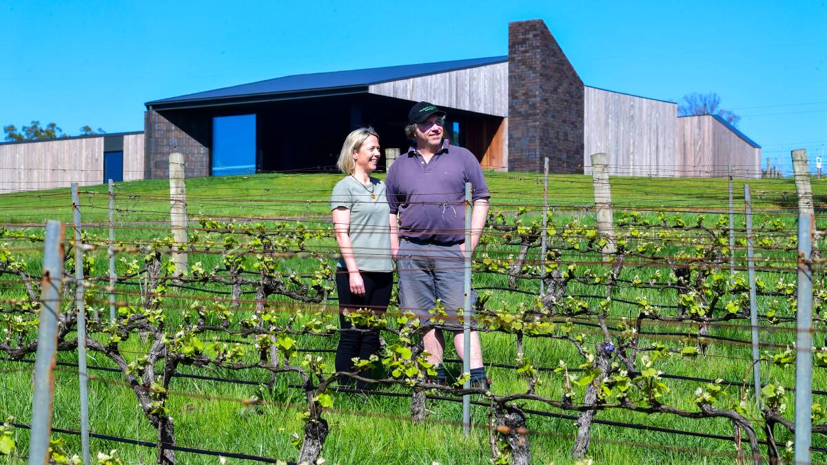 Joe and Lou Holyman have opened up a new cellar door on their property that overlooks the Tamar. Picture: Neil Richardson