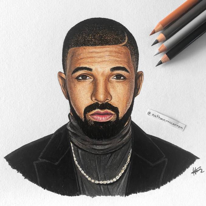 Drake drawn by Nathan McCarron. 