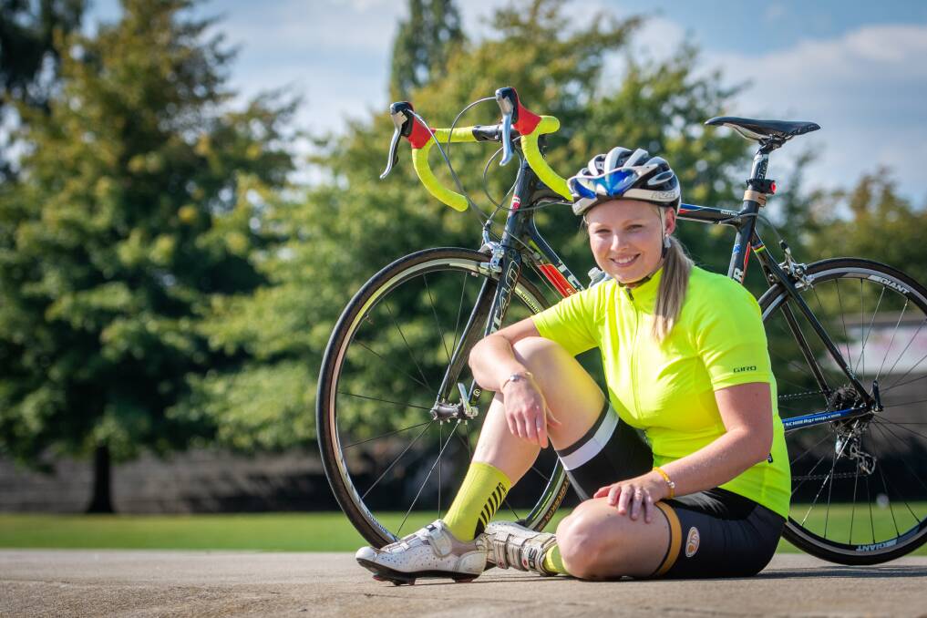 Belinda Cohen, of Westbury, is riding from Launceston to Hobart on March 27 to raise funds and awareness of endometriosis. Picture: Paul Scambler 