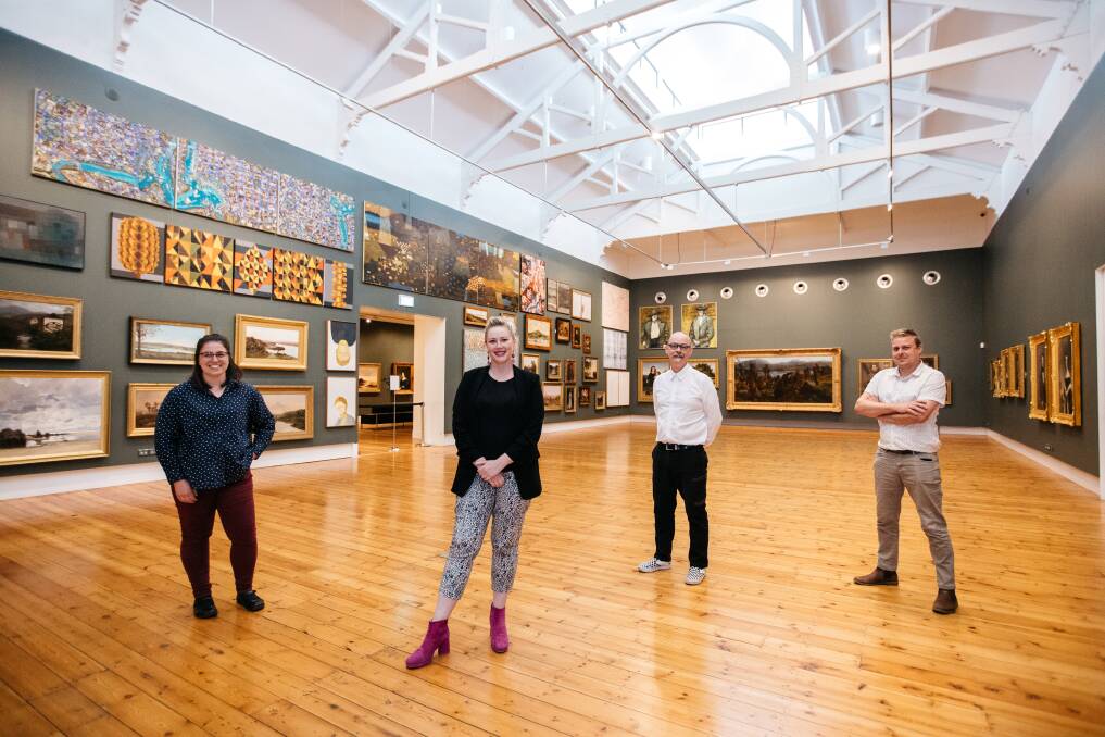 The QVMAG visual arts and design team Ingrid Goetz, Ashleigh Whatling, Ashley Bird and Tobias Jahke celebrating International Museum Day. Picture: Melanie de Ruyter

