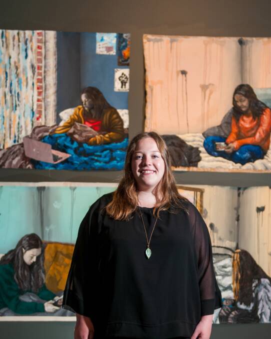 One of the 2020 Examiners' Choice is a series of large-scale dynamic paintings by Isabella Hayes from Newstead College. Picture: Phillip Biggs