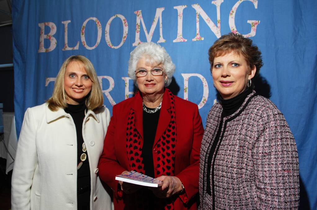 Lexie Young's book launch for Blooming Threads with daughters Karen Burrard, of Sydney, and Merrilyn Young. Picture: File
