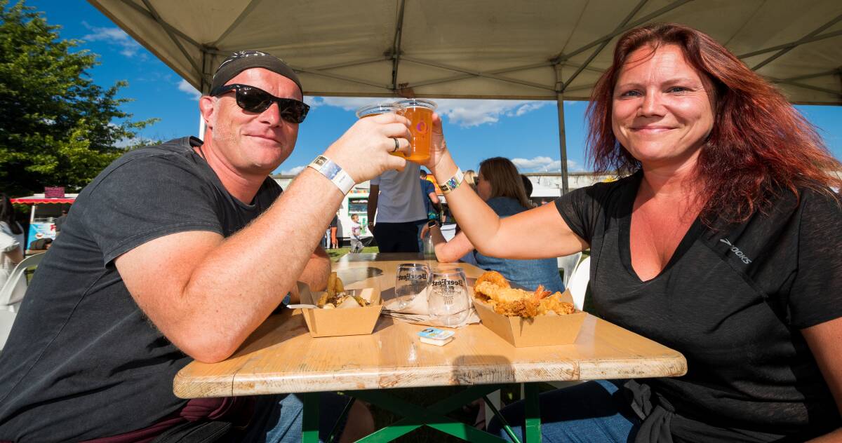 Ralph and Christena Hardy, of Germany, at BeerFest, Royal Park Launceston last year. Picture: Phillip Biggs. 