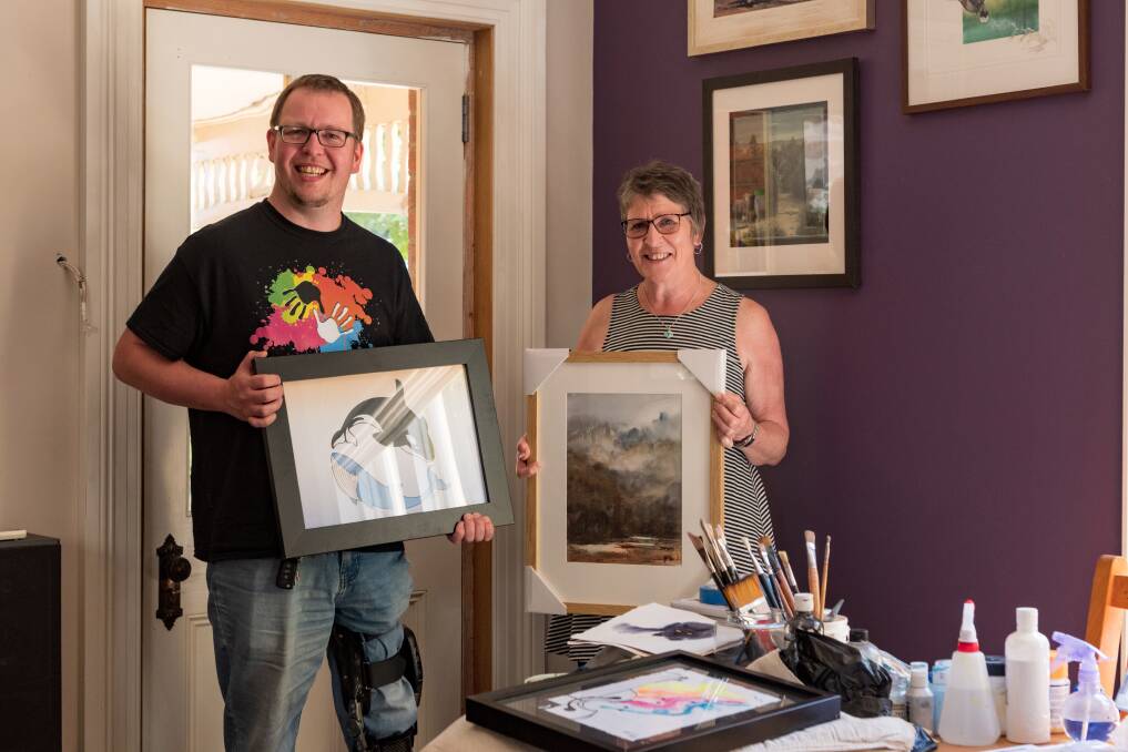 ARTISTIC DUO: Launceston artists Ben and Pauline Winwood, son and mother, excited for upcoming exhibit. Picture: Phillip Biggs