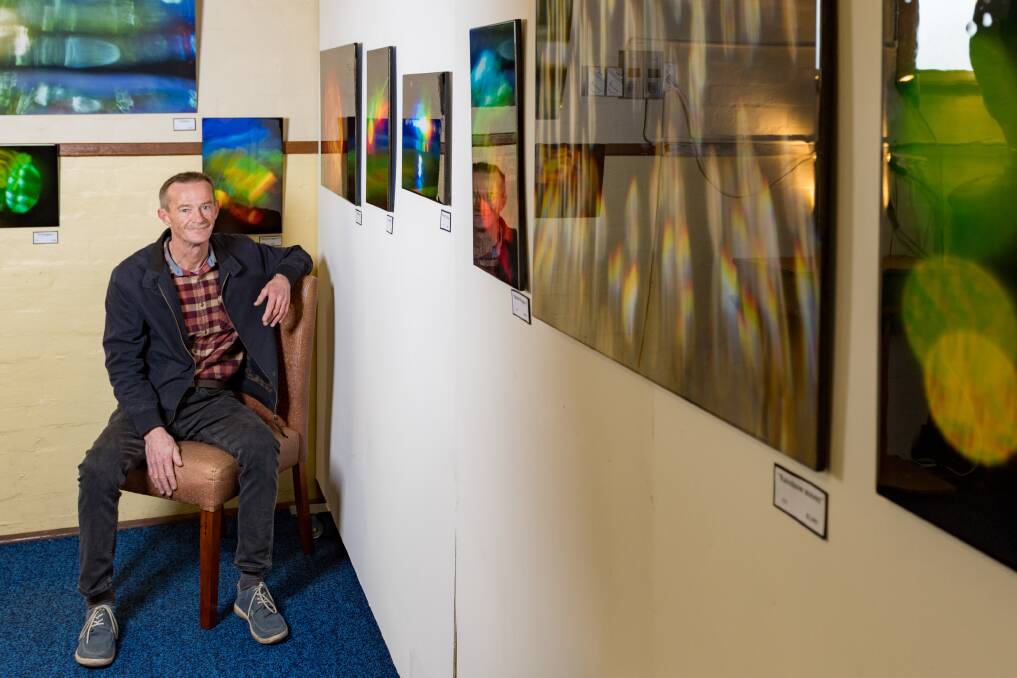 Gary Martin with his exhibit Potential's. Picture: Phillip Biggs