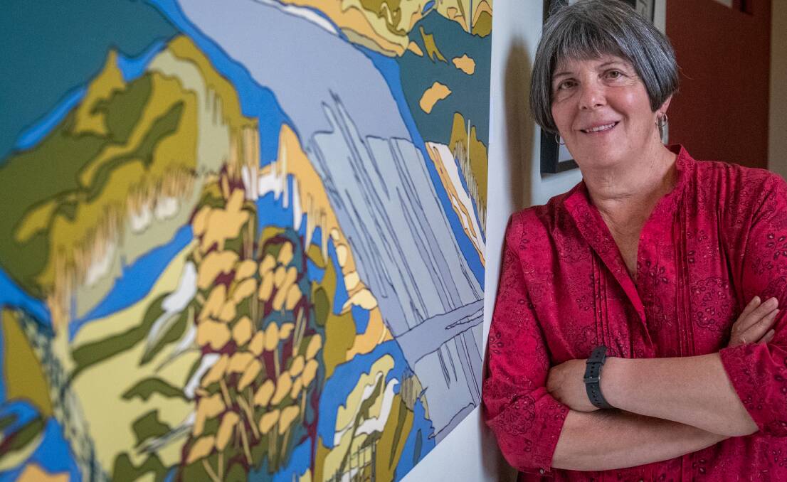 ON SHOW: Artist Maria La Grue with her work at Windsor Gallery. Picture: Paul Scambler 