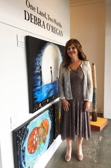 Debra O'Regan at her exhibition opening. Picture supplied. 