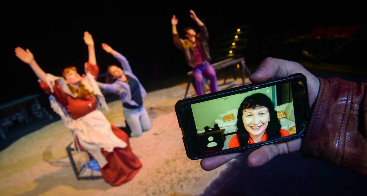 The actors directed by Josephine Christensen via Zoom. Picture: Paul Scambler. 