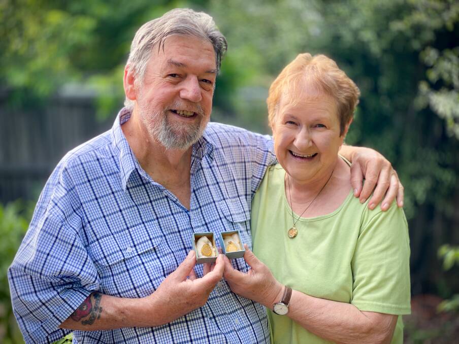 Mick and Veronica Phillips found old war medals and are trying to track down relatives to the names. Pictures: Emma Phillips