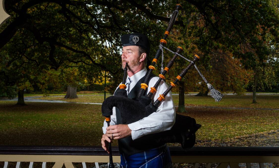 Launceston musician Dr John Ralph retires after 33 years with St Andrews Caledonian Pipe Band. Picture: Phillip Biggs