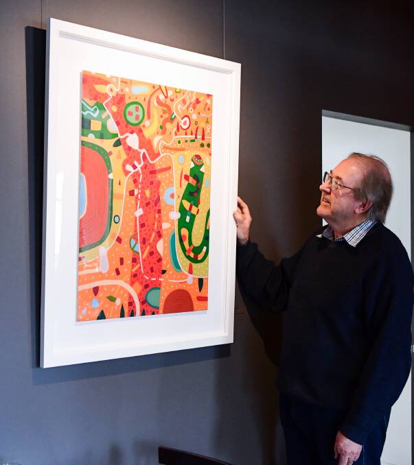 Artist Richard Klekociuk with his artwork. Picture: Neil Richardson.
