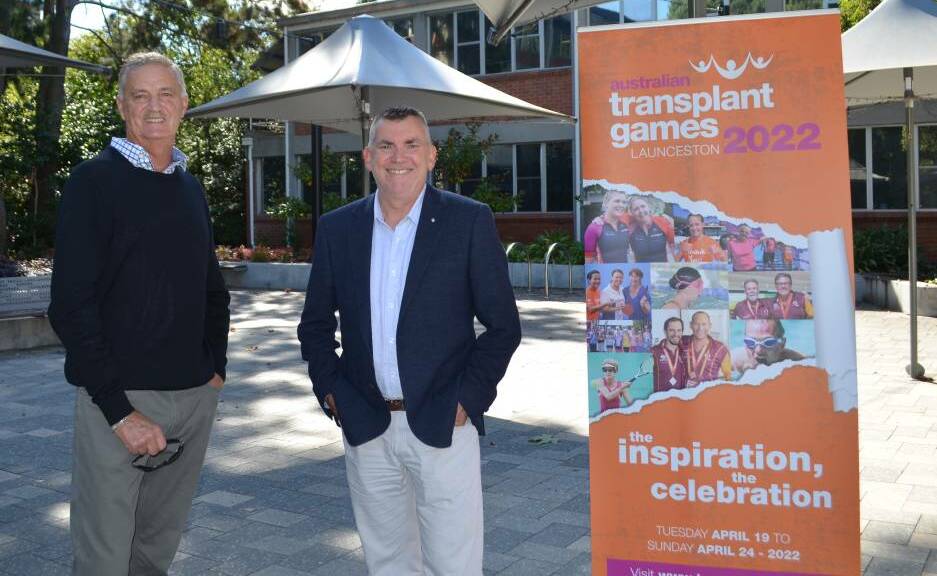 Double lung transplant recipient Ken Fletcher and Transplant Australia chief executive Chris Thomas at the 2022 launch. Picture: Supplied