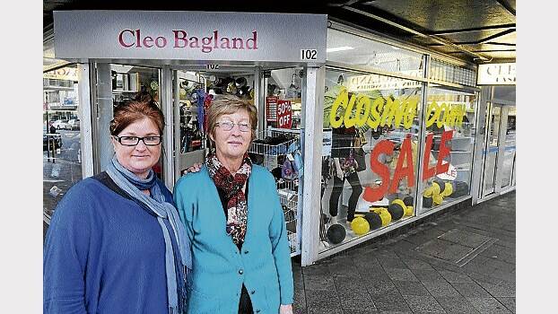 Tanya Buckney and Karen Thorpe outside their Cleo Bagland store on the corner of St John and York streets, which will close at the end of the month. Picture: PAUL SCAMBLER