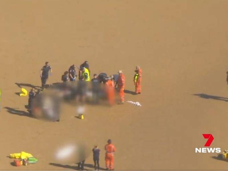 All four people were unconscious and unresponsive when pulled from the water, requiring CPR. (HANDOUT/7NEWS MELBOURNE)