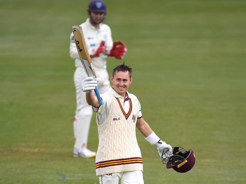Marnus Labuschagne belted a first-innings 117 for Queensland in their Shield match against NSW.