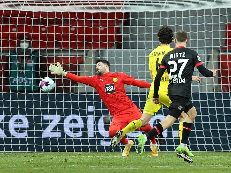 Florian Wirtz has netted Bayer Leverkusen's second goal in their league win over Borussia Dortmund.