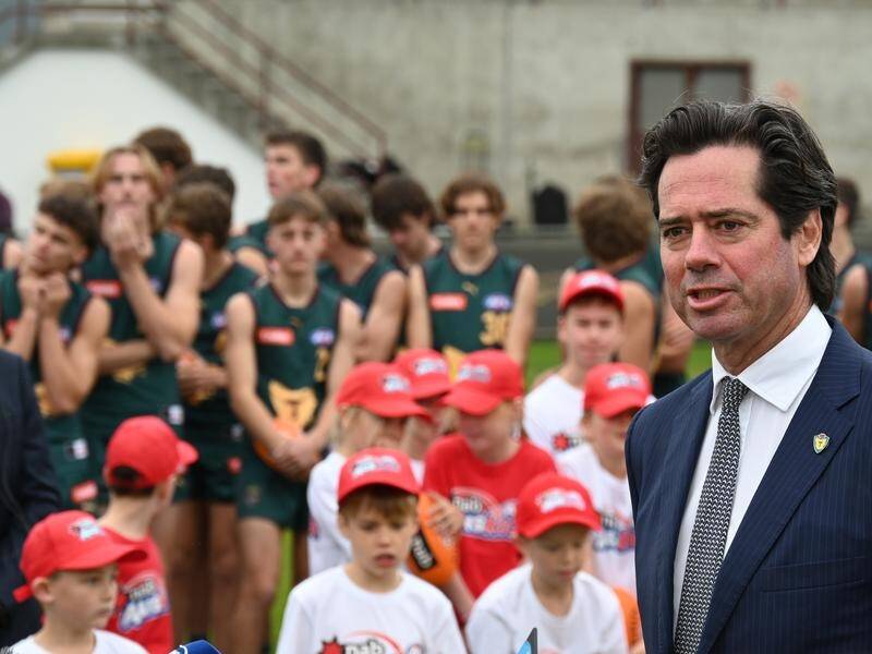 Gillon McLachlan has lauded the historic nature of Tasmania's impending AFL entry. (Loic Le Guilly/AAP PHOTOS)