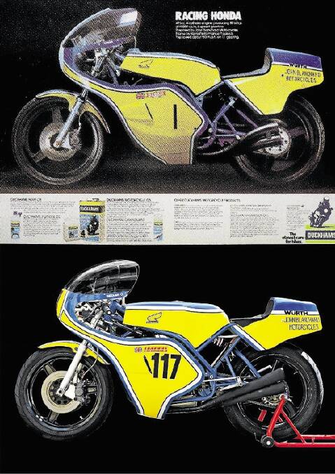 The original Flying Dragon advertising poster (top) and the bike replicated by Riverside's B-Spoke Design.