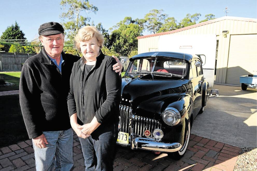 Arthur and Carolyn Causley.1949 Holden FX and a 1956 Panorama Deluxe Caravan