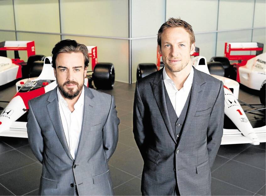Fernando Alonso  and Jenson Button. Picture: Getty Images.