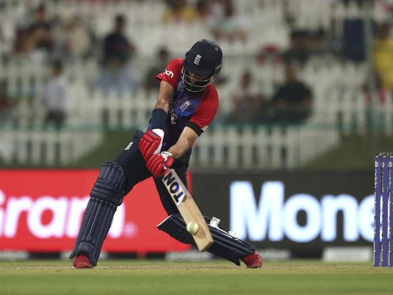 Stand-in skipper Moeen Ali's England fell to a 20-run loss in their third T20 against the Windies.