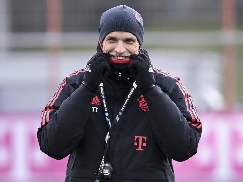 Thomas Tuchel at his first Bayern Munich training session before being thrown into a deep-end debut. (AP PHOTO)