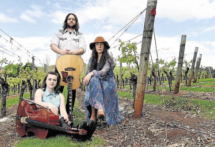 Paper Souls band members Denni Sulzberger, Luke Triffitt and Sarah Triffitt hope to perform at the Falls Festival. Picture: MARK JESSER