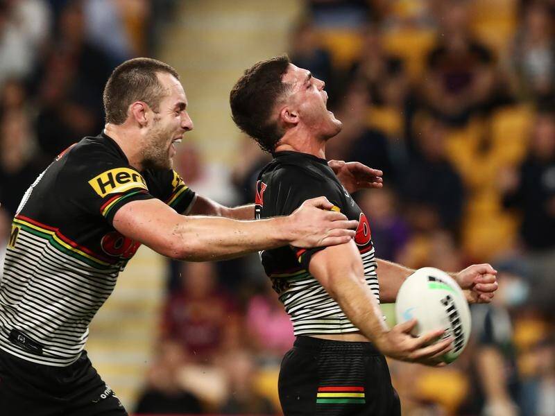 Halfback Nathan Cleary saved Penrith from an NRL upset as the Panthers defeated Brisbane 20-12.