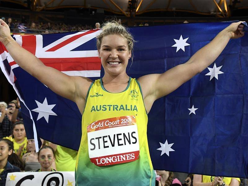 Dani Stevens won her second straight Commonwealth discus title on home soil in 2018.