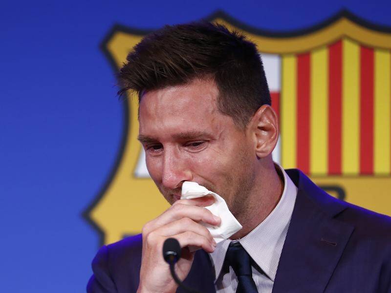 Lionel Messi, who left Barcelona in tears, has been contacted about a possible return to the club. (AP PHOTO)