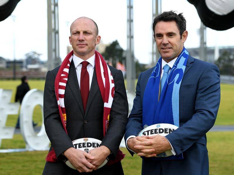 Darren Lockyer (l) says the Maroons dynasty was inspired by Brad Fittler (r) and his 2003-05 Blues.