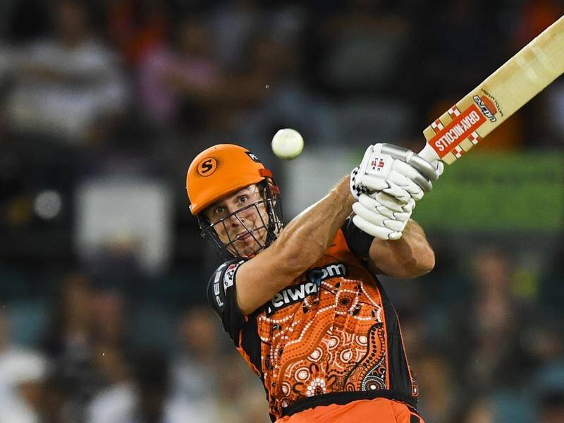 Mitch Marsh clubbed 100no against the Hobart Hurricanes in his BBL return for the Perth Scorchers.