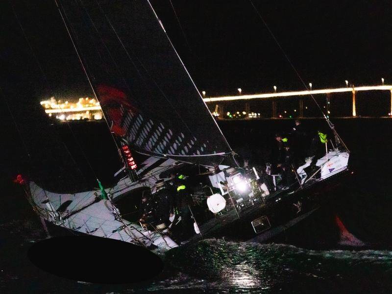 Andoo Comanche wins line honours in the 2022 Sydney to Hobart Yacht Race. (Linda Higginson/AAP PHOTOS)