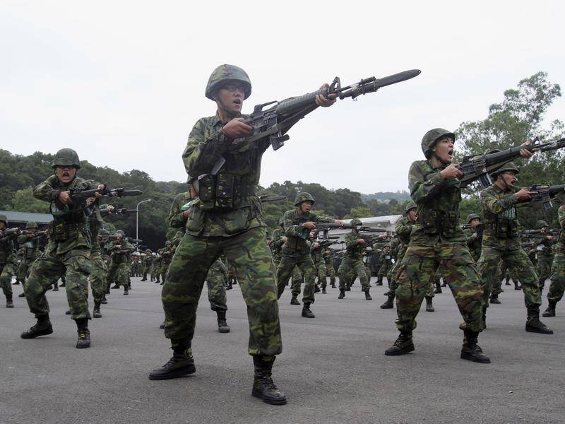 Taiwan's army expects a first batch of 670 conscripts for its extended military service scheme. (AP PHOTO)