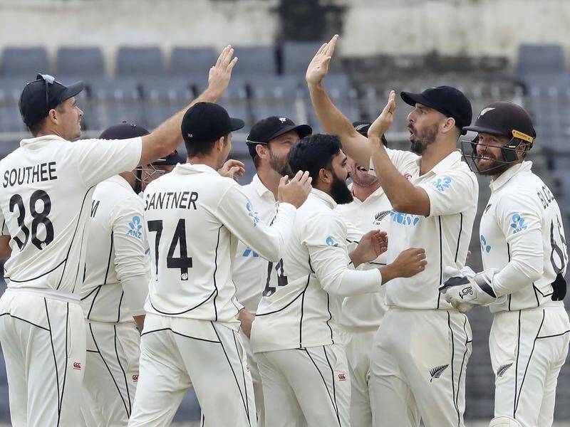 New Zealand have secured a four-wicket win over Bangladesh to level their two-match Test series. (AP PHOTO)