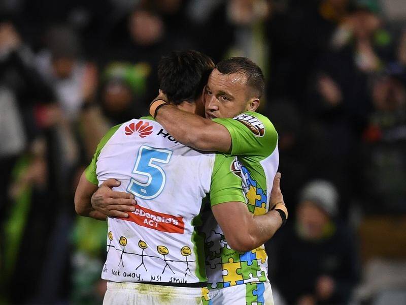 Josh Hodgson (R) is a "frustrated" Canberra captain following a season of missed opportunities.