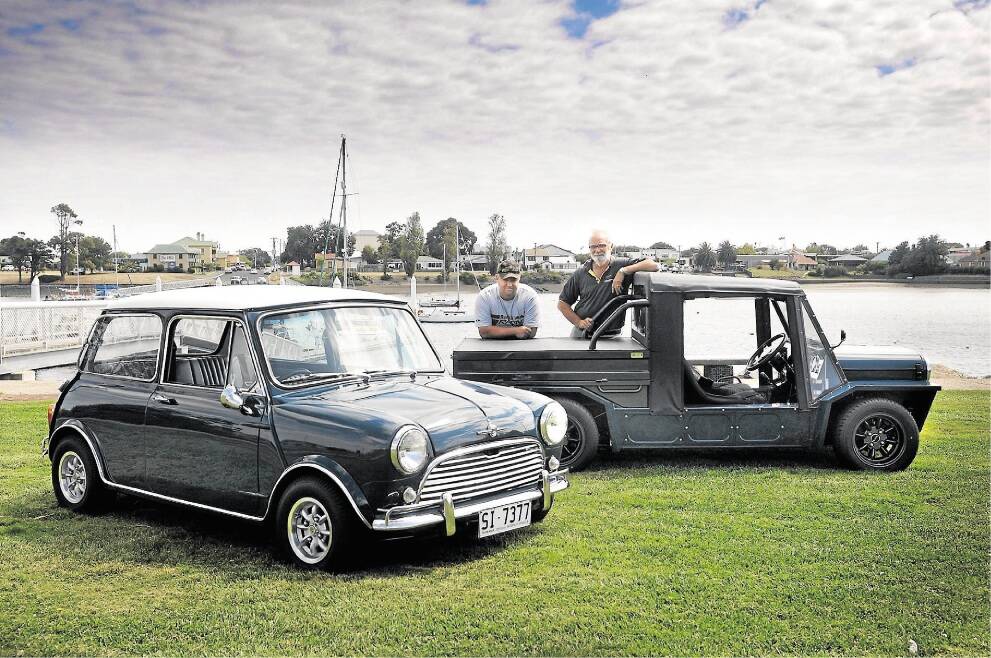 The 1975 Mini Moke ute   of Rod Owers of George Town and his sons, Greg Owers  Mini Cooper S